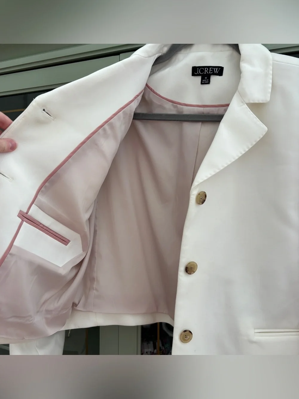 J. Crew Cropped Lady Blazer in four seasons stretch ivory size 10 women’s